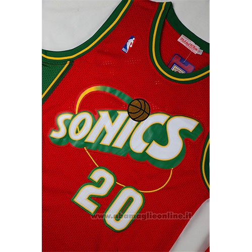 Maglia Seattle SuperSonics Gary Payton NO 20 Historic Throwback Rosso2